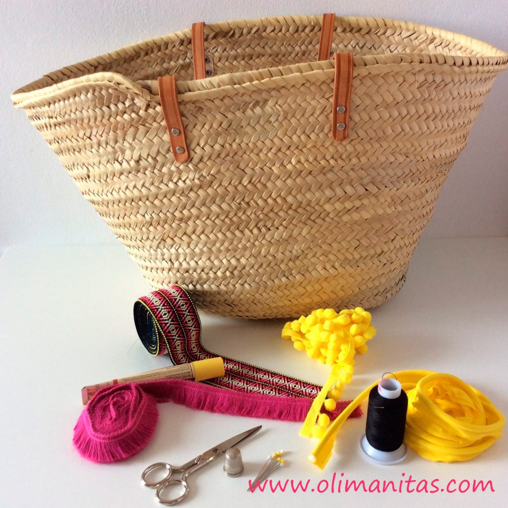 materiales necesarios para decorar una bolsa de playa