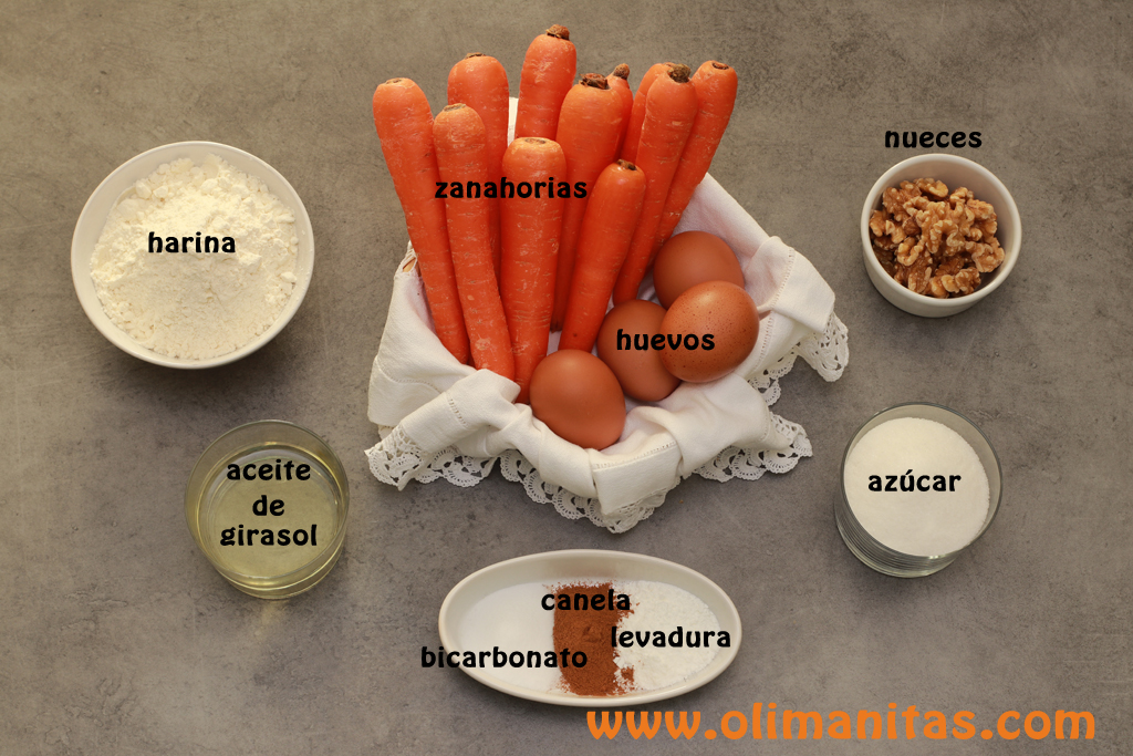 Ingredientes necesarios para el bizcocho