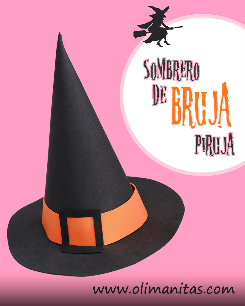 SOMBRERO DE BRUJA PIRUJA PARA HALLOWEEN. DIY