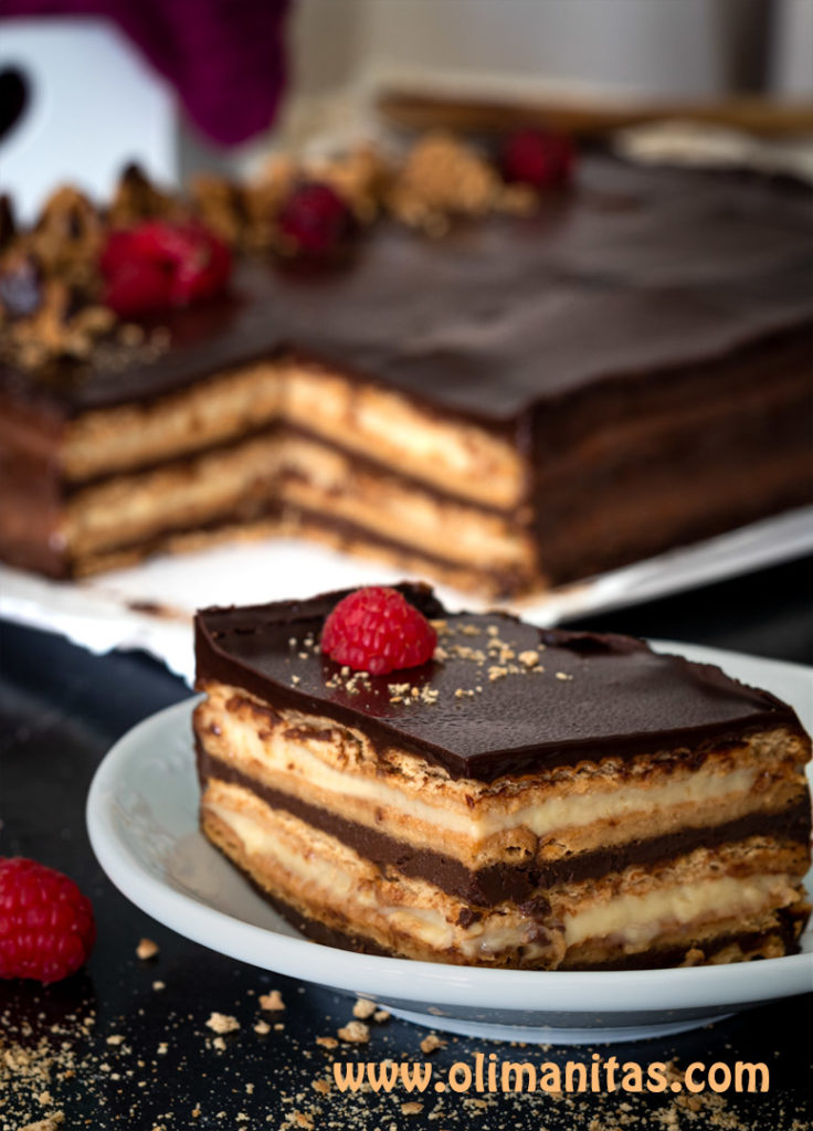 TARTA DE GALLETAS, CHOCOLATE Y NATILLAS