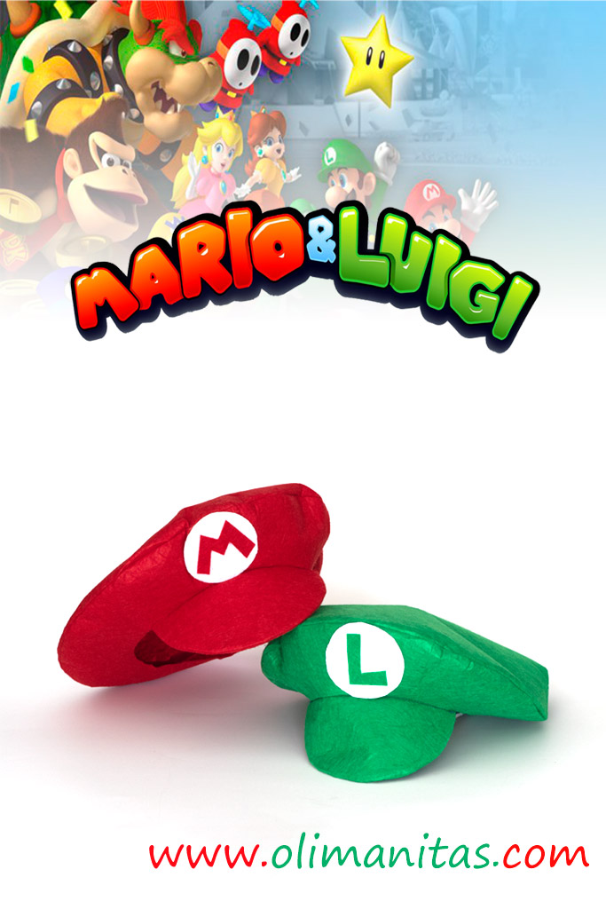 GORRA PARA EL DISFRAZ DE MARIO Y LUIGI