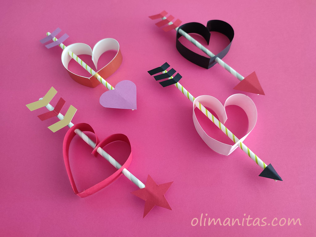 Así han quedado mis corazones con flechas de Cupido para el Día de San Valentín.