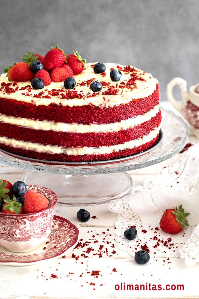 TARTA RED VELVET AMERICANA. RECETA FÁCIL.